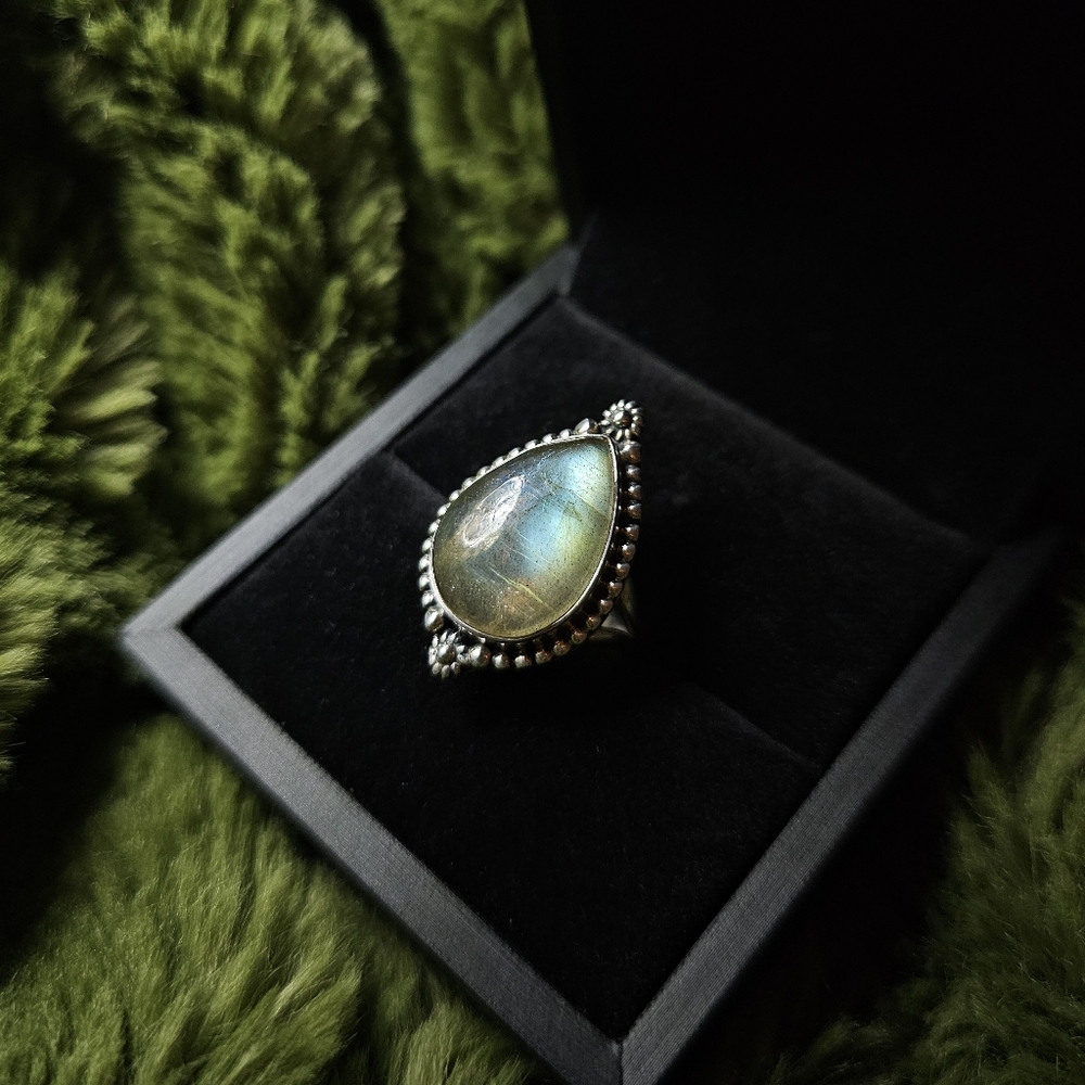 Large Labradorite Gemstone Ring